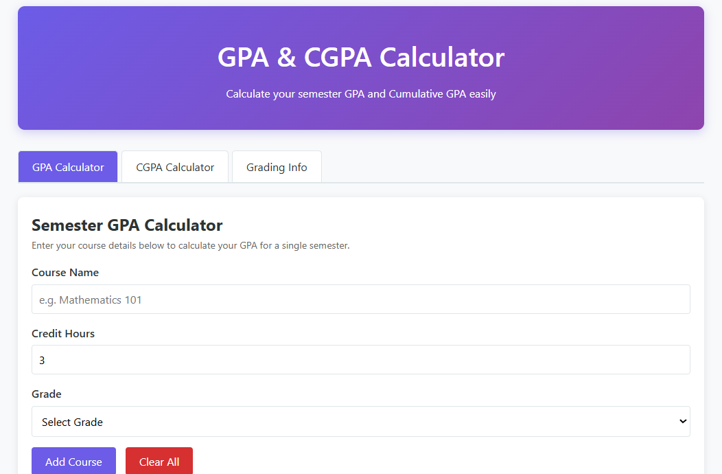 GPA & CGPA - Calculator